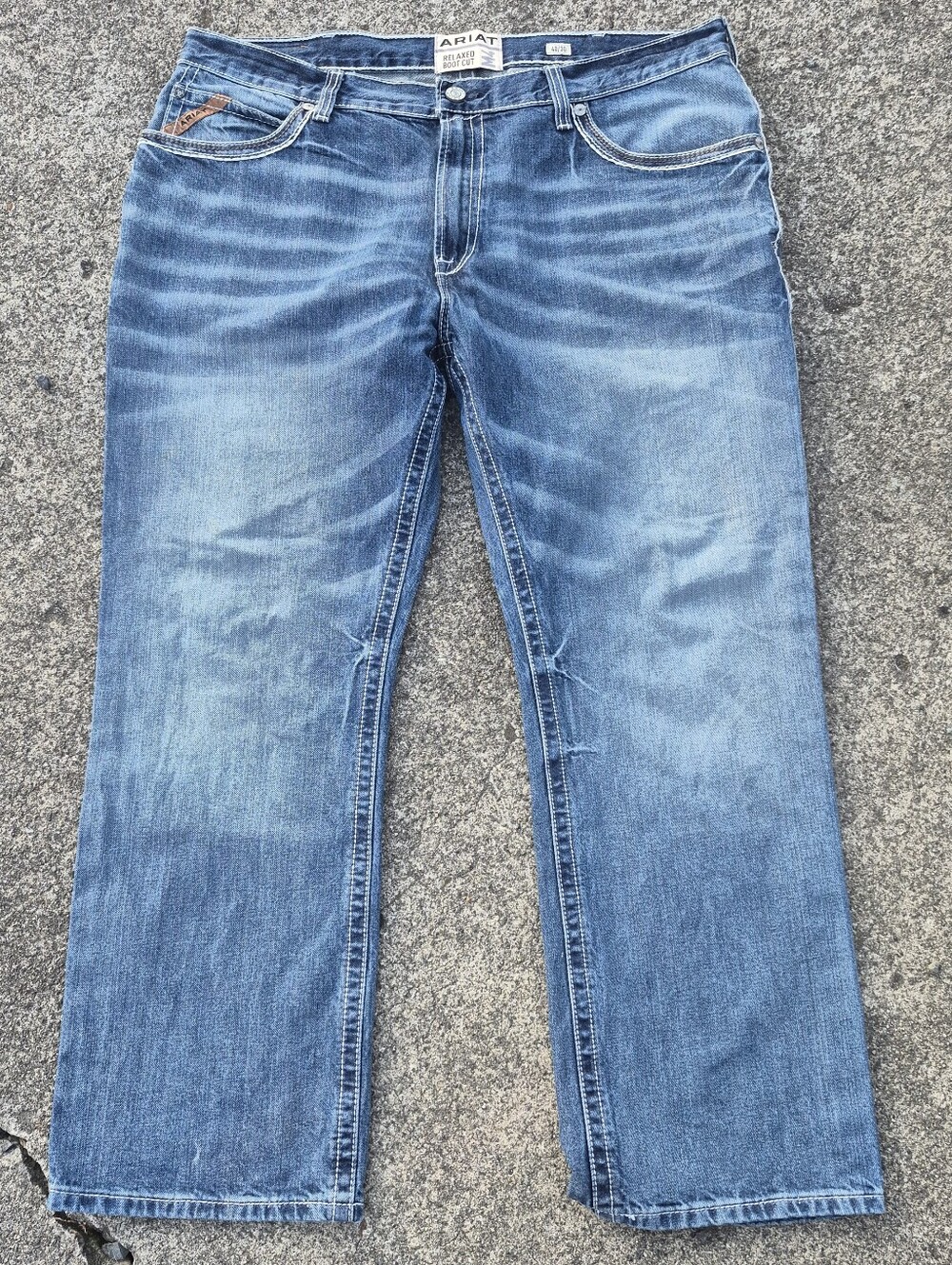 Ariat Men's Medium Blue Relaxed Boot Cut Jeans 40x30